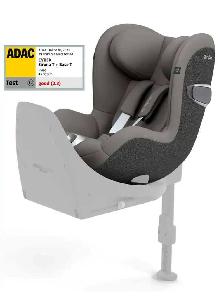 Автокресло 0+/1 CYBEX Sirona T i-Size Mirage Grey, с рождения до 18 кг (ростом от 45 до 105 см) , серый