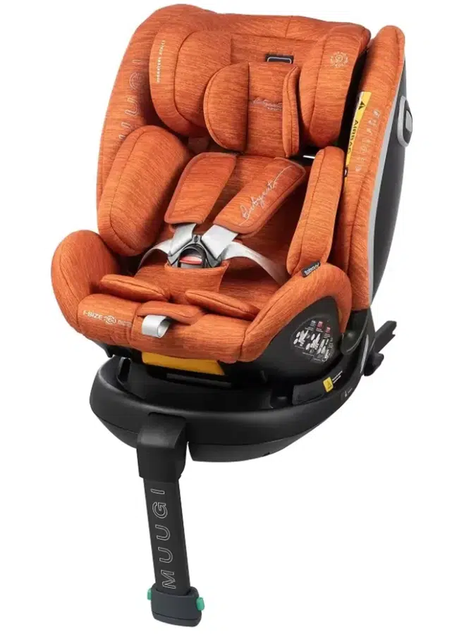 Автокресло 0+/1/2/3 BabyAuto Muugi i-Size Orange Brunt, с 0 до 12 лет, весом до 36 кг, поворотное, ISOFIX, оранжевый