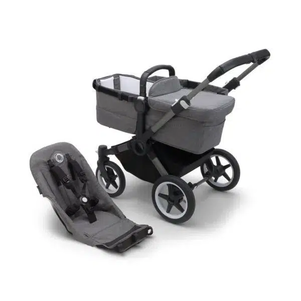 Коляска 2 в1 Bugaboo Donkey 5 base Graphite/Grey melange 100002035 без капюшона
