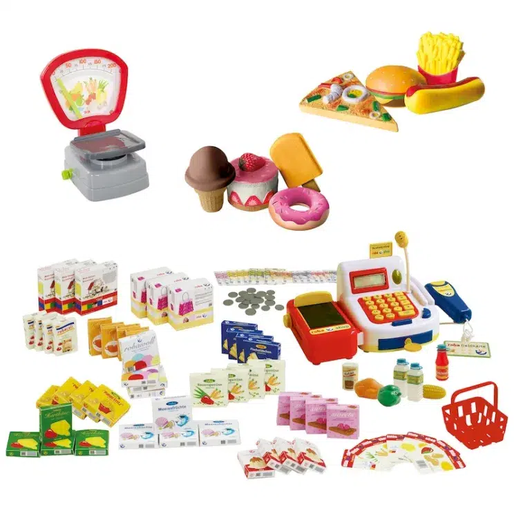 Большой игровой набор продуктов ROBA с весами и кассой 98160