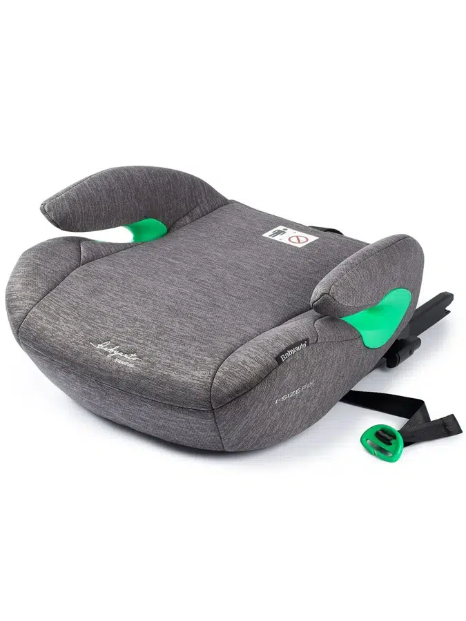 Бустер BabyAuto Max i-Size Dobby Grey, от 6 до 12 лет, весом от 22 до 36 кг, ISOFIX, серый