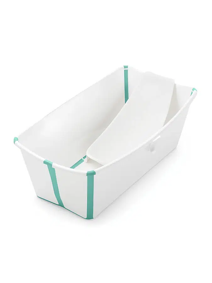 Ванночка с горкой Stokke Flexi Bath Bundle, Tub with Newborn Support Бело-Бирюзовый (White Aqua) 531505