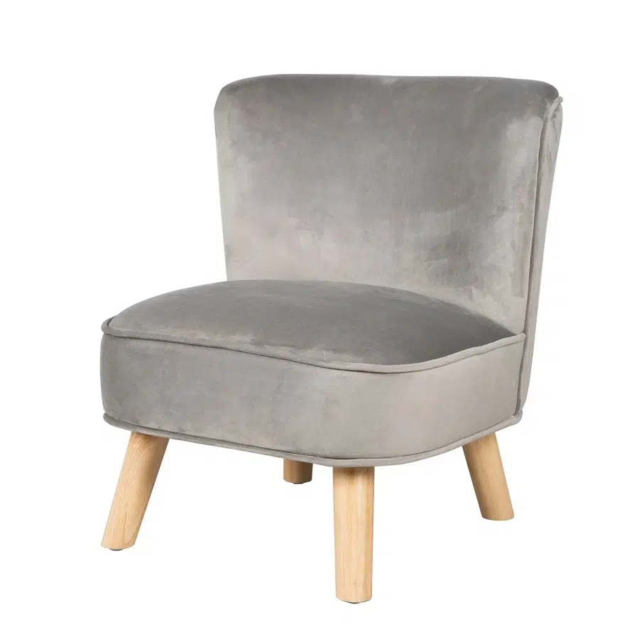 Детское велюровое кресло ROBA Lil Sofa, серый 450120GA