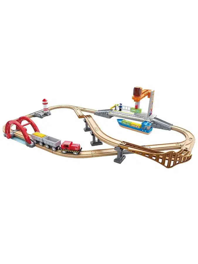 Игровой набор ж/д HAPE «Доставка груза в порту» E3790_HP