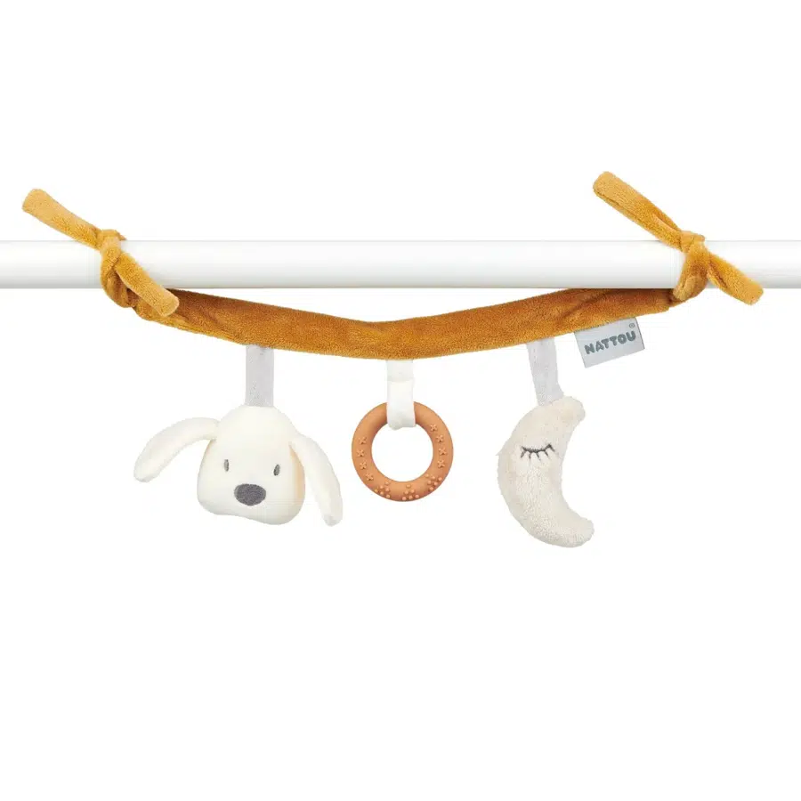 Игрушка мягкая Nattou Maxi toy CHARLIE Собачка на завязках 388214