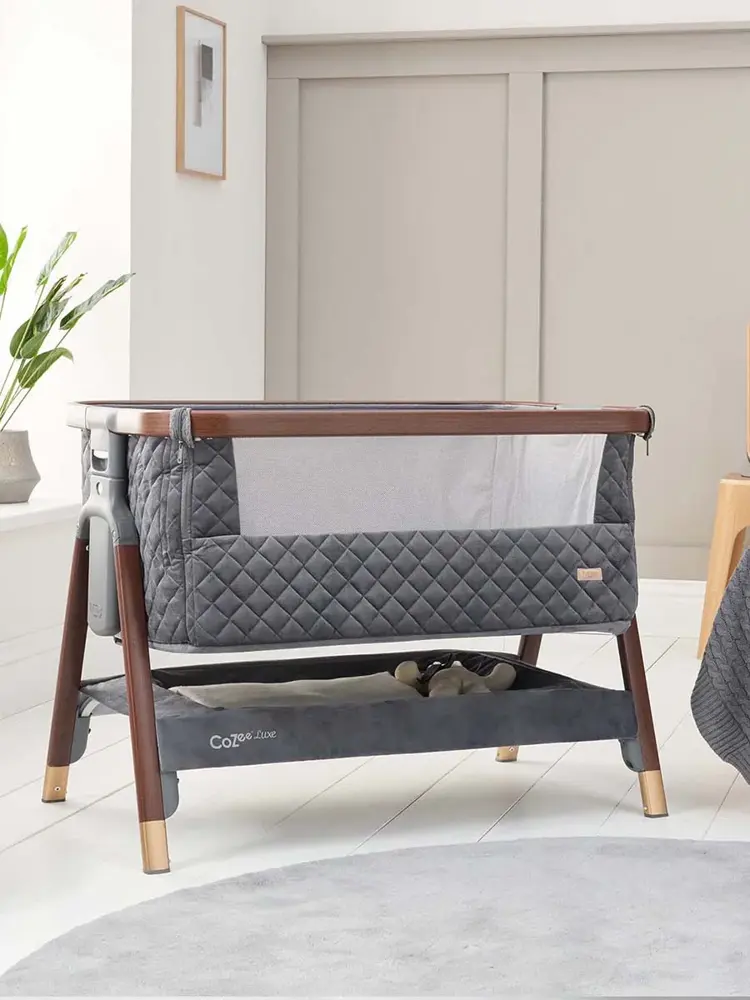 Колыбель Tutti Bambini CoZee Luxe Орех/Серый (Walnut/Slate) с колесами 211208/6581