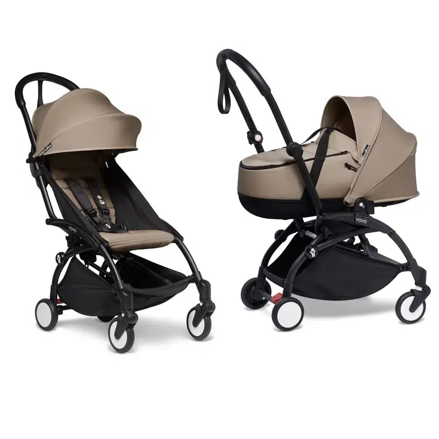 Коляска 2 в 1 Babyzen YOYO2 жесткая люлька (bassinet), серо-коричневый (taupe), рама черная