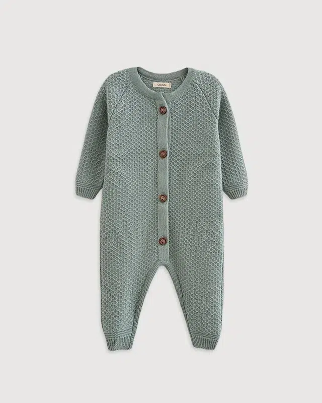 Комбинезон детский LoomKnits Серо-зеленый р-р 62 (0-3 мес) хлопок W058N-040-62