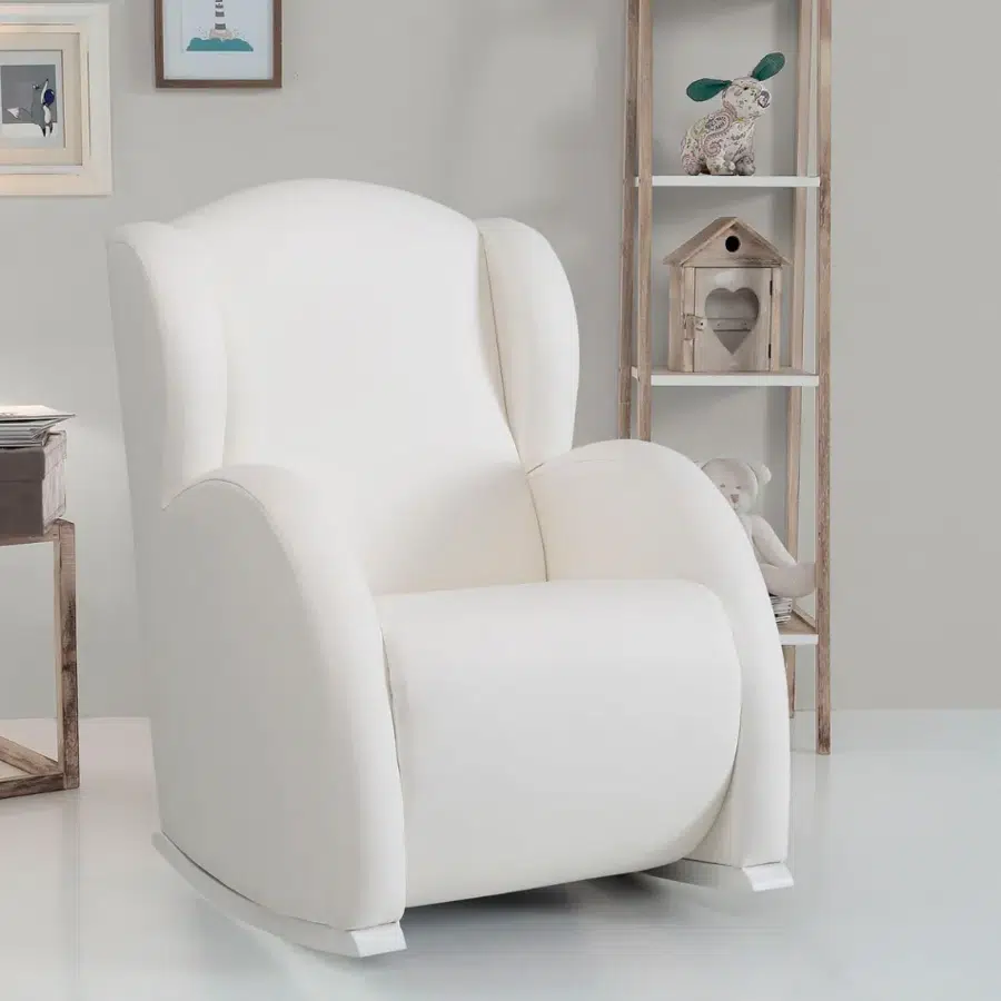 Кресло-качалка Micuna Wing/Flor Relax white/white искусственная кожа