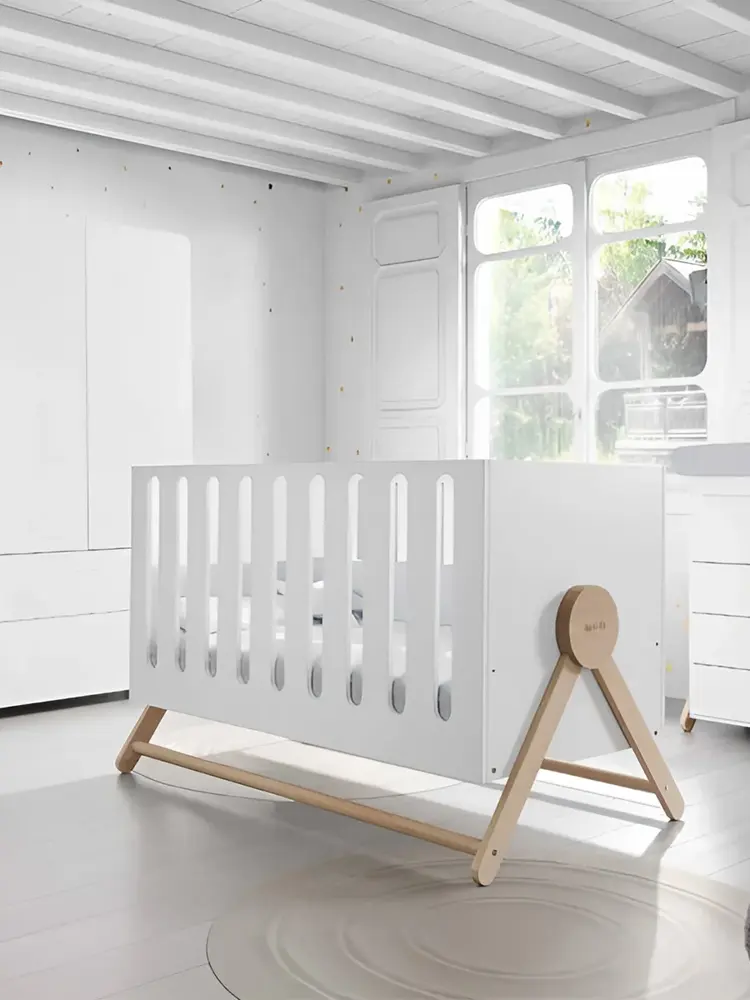 Кровать Micuna Swing Bed 140*70 белый/дерево (white/wood)