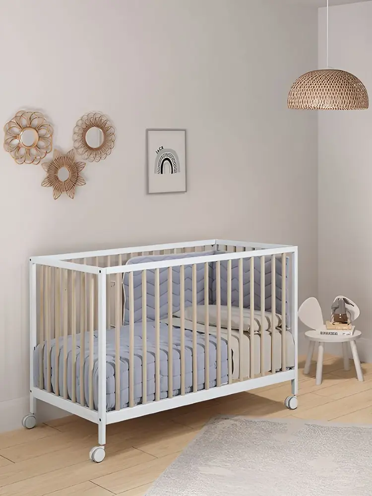 Кровать Micuna Mountain 120*60 белый/дерево (white/wood)