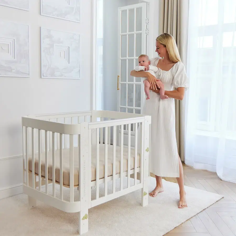 Кроватка-трансформер Happy Baby MOMMY LOVE milky 95026