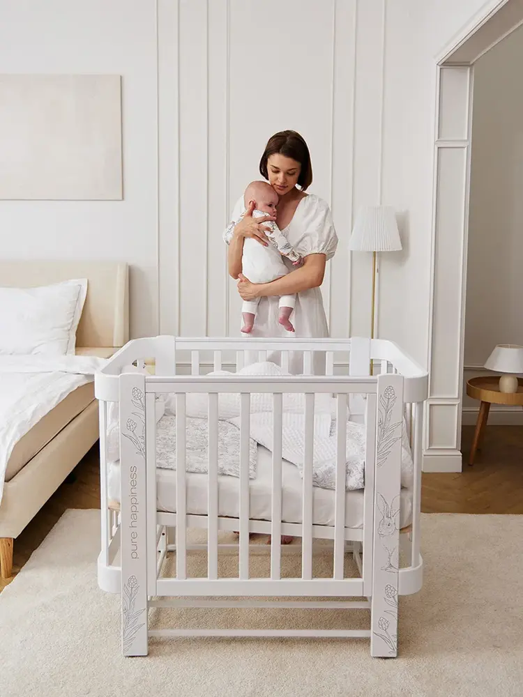 Кроватка-трансформер Happy Baby MOMMY LOVE white 95026