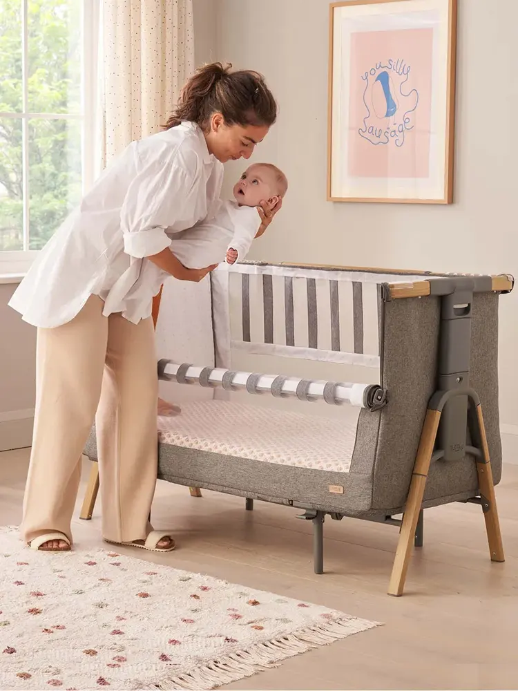 Кровать-трансформер приставная Tutti Bambini CoZee XL 120*60 см Дуб/Серый (Oak/Charcoal) 211209/3590
