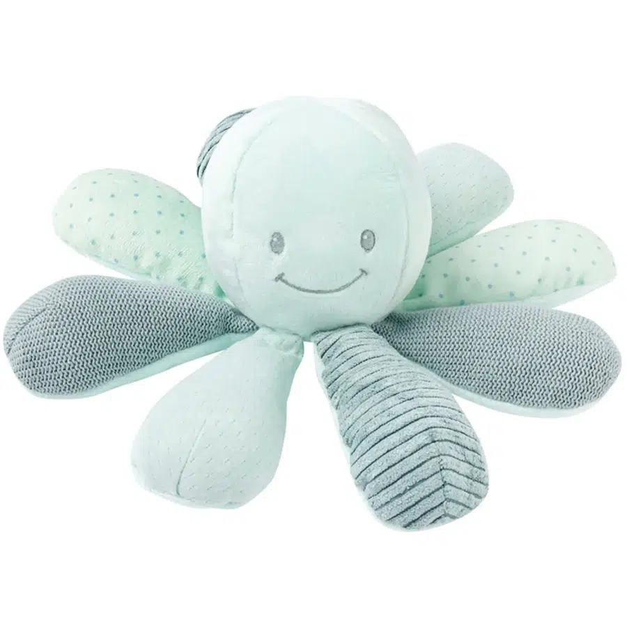 Игрушка мягкая Nattou Soft toy Lapidou Activity Octopus Осьминог mint 879712