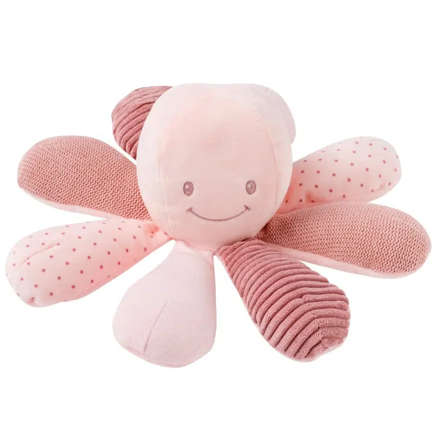 Игрушка мягкая Nattou Soft toy Lapidou Activity Octopus Осьминог pink 879736