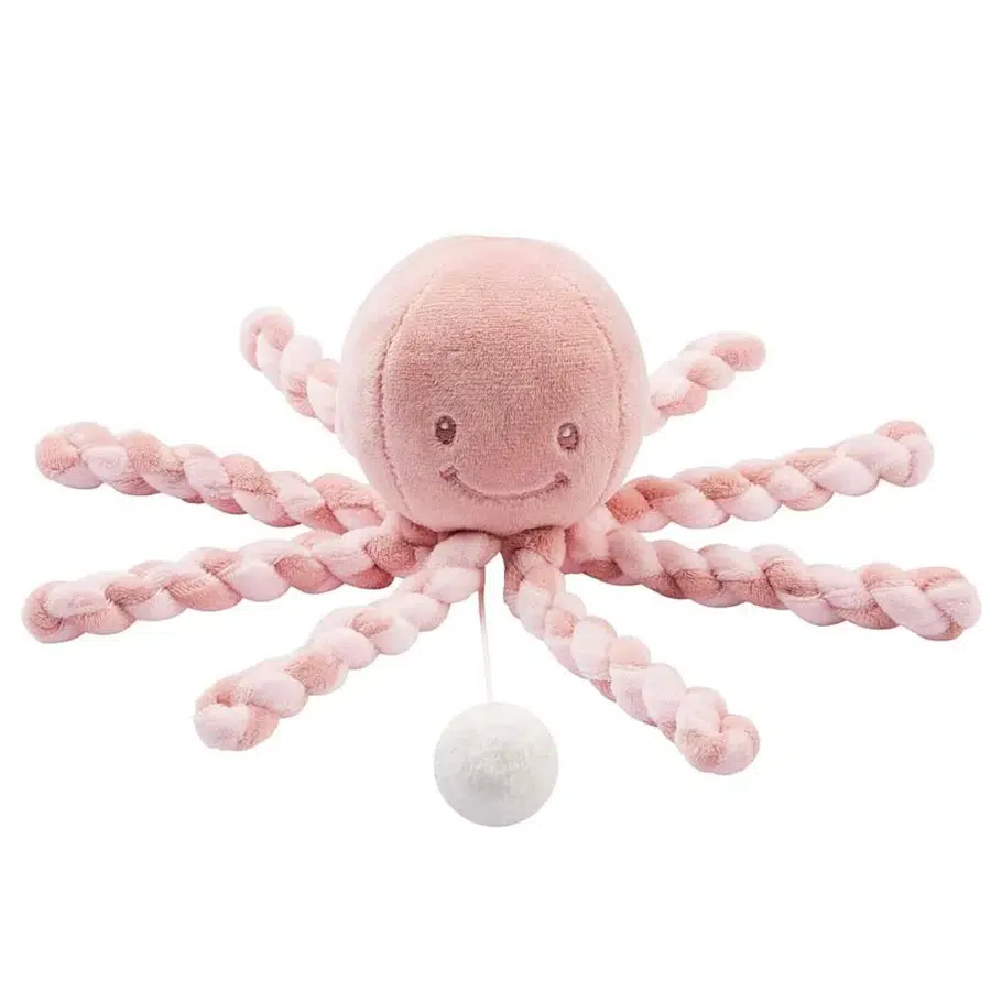 Игрушка мягкая Nattou Musical Soft toy Lapidou Octopus old pink/light pink музыкальная 877596