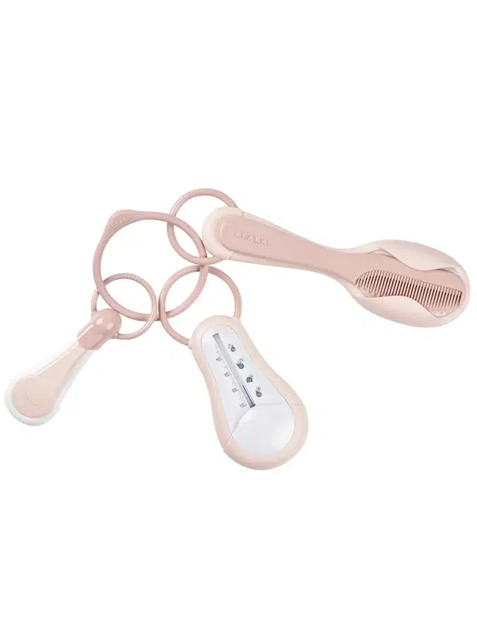 Набор Beaba щипчики для ногтей, термометр, расческа с щеткой / SET ACCESSOIRE TOIL OLD PINK 920370