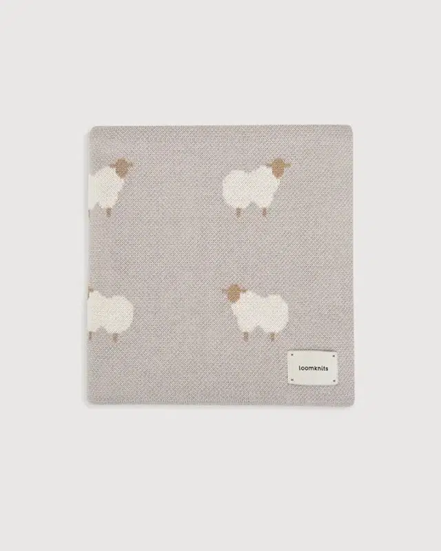 Плед детский LoomKnits Animal Sheeps Серый 80х120 см W164-029-80/120