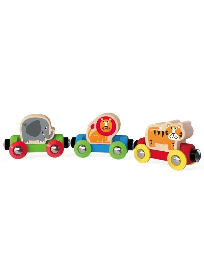 Игрушечный поезд HAPE «Джунгли» для малышей на магнитах