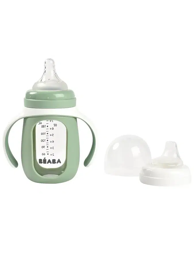 Поильник Beaba стеклянный 210 мл BIBERON VERRE/SIL 210ML V. SAUGE 913537