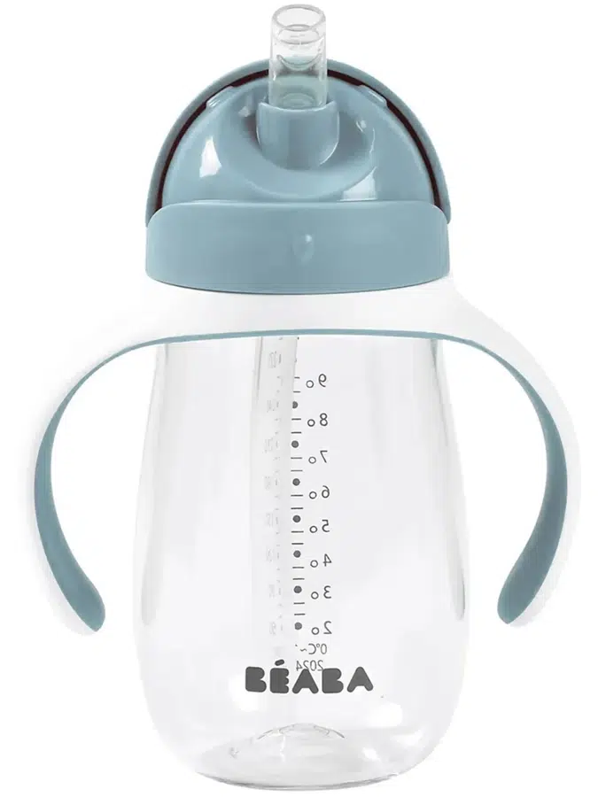 Поильник Beaba Straw Cup 300мл ML Windy Blue 913479, с трубочкой, голубой