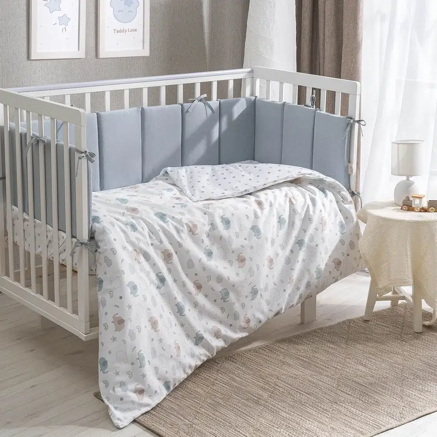 Постельное белье PERINA Fancy 120х60 см 6 предметов Слоники голубые F6-01.10