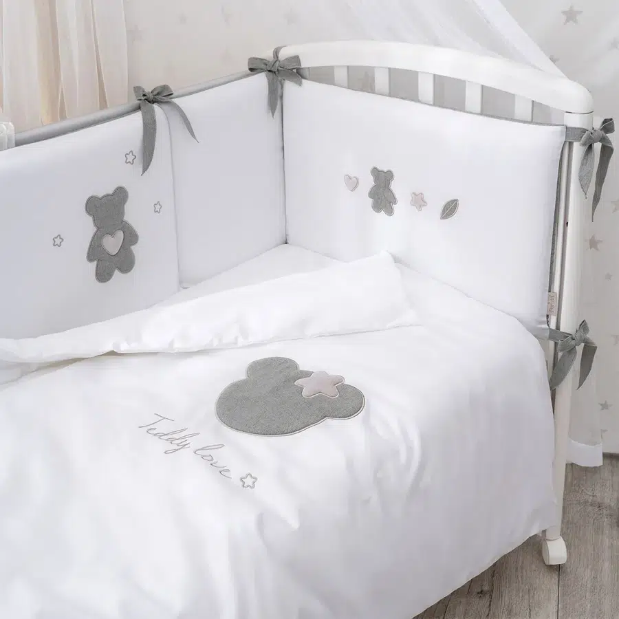 Постельное белье PERINA Teddy love 120х60 см 2 предмета серо-оливковый ТЛ2.140-01.13