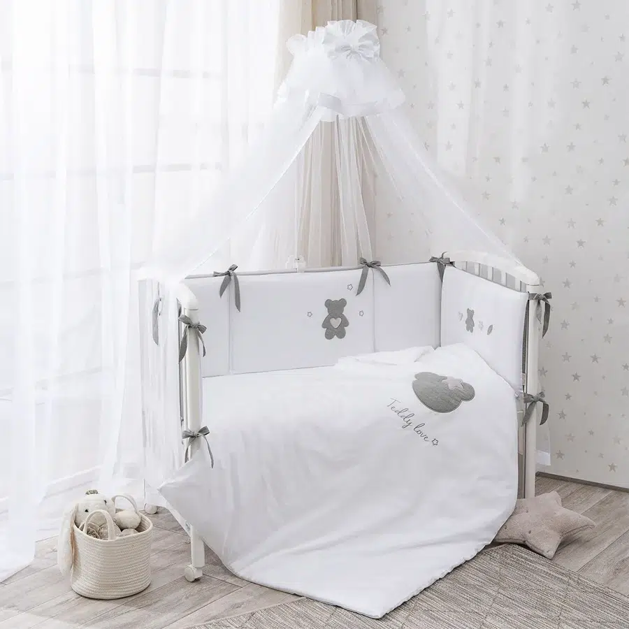 Постельное белье PERINA Teddy love 120х60 см 6 предметов серо-оливковый ТЛ6-01.13