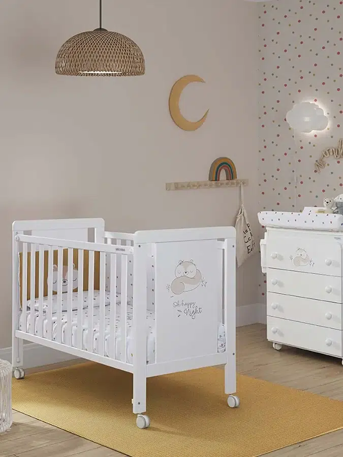 Кровать Micuna Happy 120*60 white, для новорожденных, дерево, белый