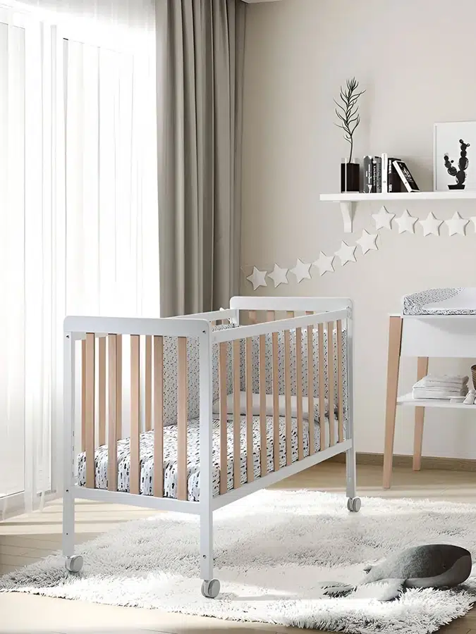 Кровать Micuna Nordika 120*60 белый/дерево (white/wood)