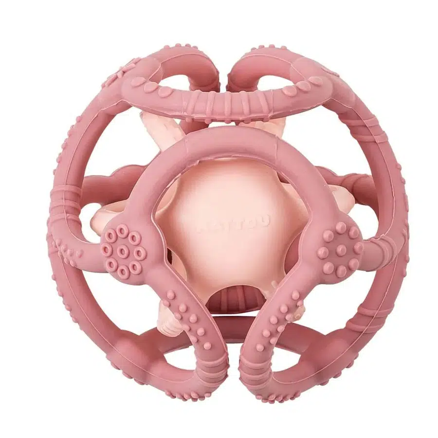 Прорезыватель Nattou Lapidou силикон 2 ШАРА old pink + light pink 879071