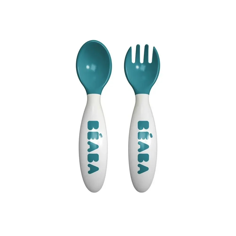 Набор Beaba вилка+ложка эргономические Set Of 2 2ND AGE Fork+ Blue 913398