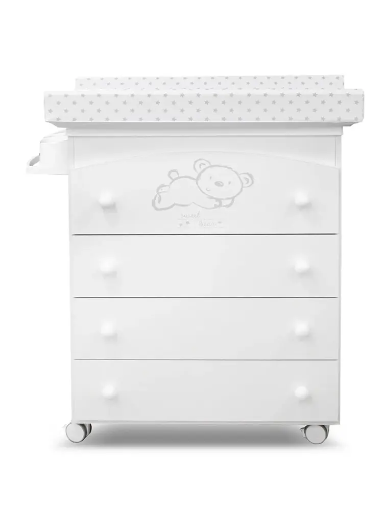 Комод Micuna Sweet Bear пеленальный B-970 white матрасик stars grey Витрина