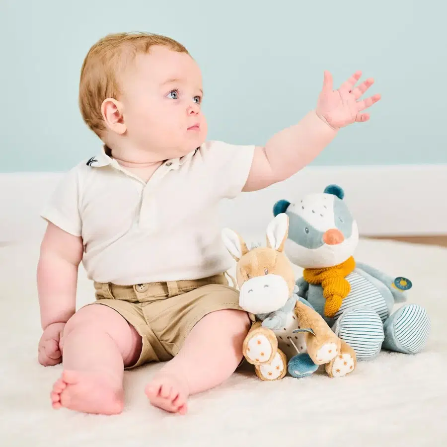 Игрушка мягкая Nattou Musical Soft toy MINI FELIX & LEO Ослик музыкальная 595070