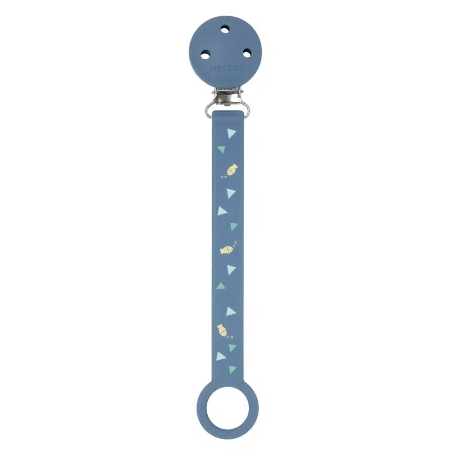 Держатель Nattou для фиксации соски Pacifinder Lapidou printed dark blue 875547