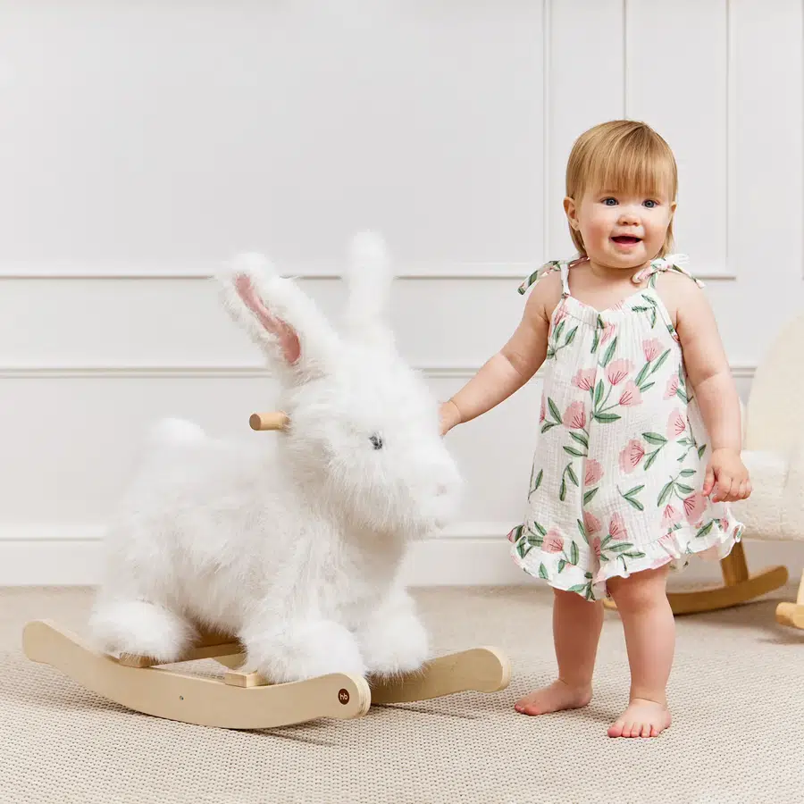 Игрушка-качалка Happy Baby BUNNY white 91034
