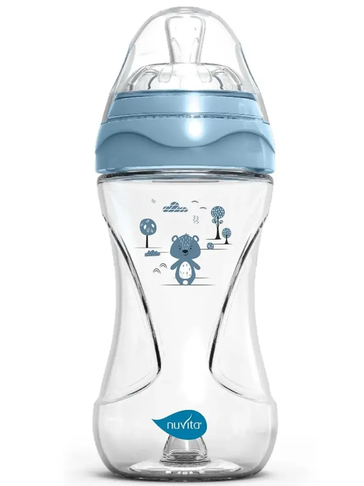 Бутылочка антиколиковая Nuvita 6031 Materno Feel 250мл, пластик, голубой NU-ALMB0064