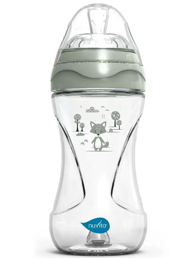 Бутылочка антиколиковая Nuvita 6031 Materno Feel 250мл, пластик, серо-зеленый NU-ALMB0066