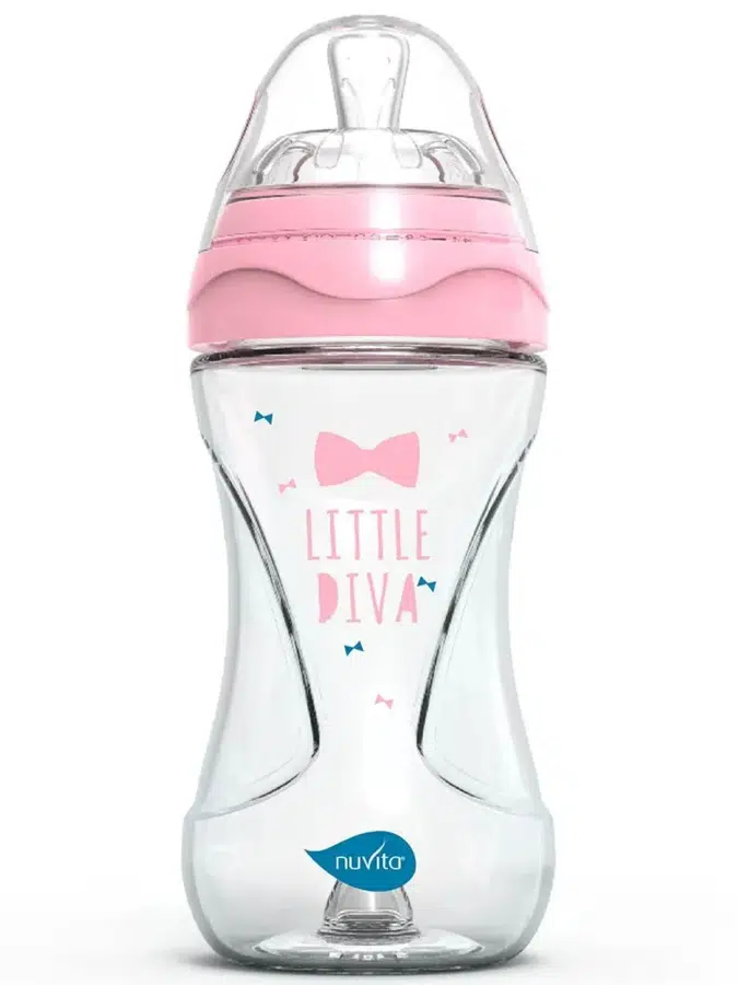 Бутылочка антиколиковая Nuvita 6033 Glass Collection 240мл, стекло, розовый NU-ALMB1038