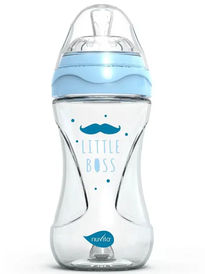 Бутылочка антиколиковая Nuvita 6033 Glass Collection 240мл, стекло, голубой NU-ALMB1040