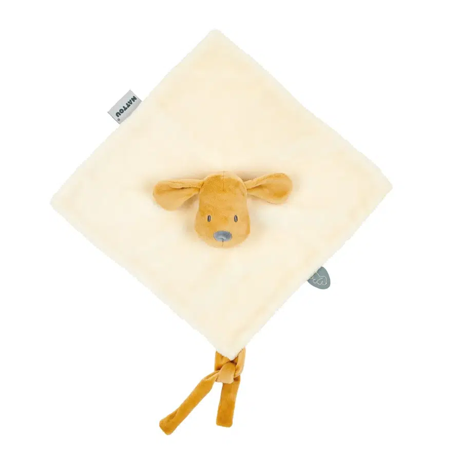 Игрушка мягкая Nattou Doudou CHARLIE Собачка vanilla 388146, комфортер, кремовый
