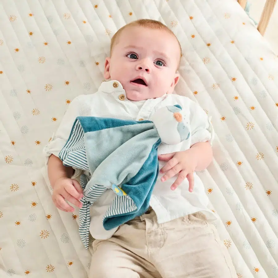Игрушка мягкая Nattou Doudou FELIX & LEO Барсук 595100, комфортер, голубой