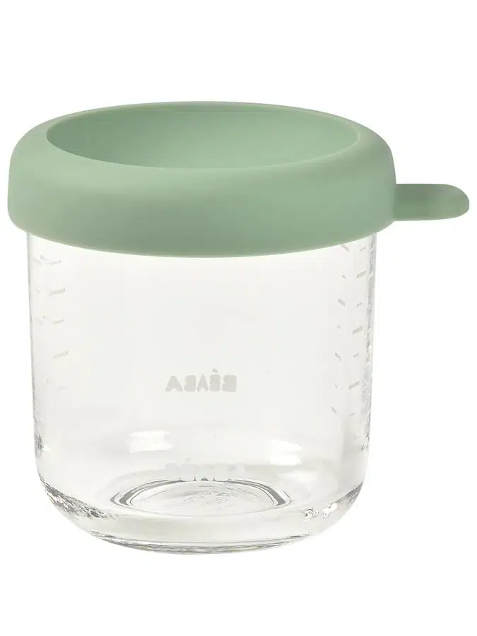 Контейнер Beaba стеклянный, с крышкой, 250мл, д/хранения продуктов/PORTION VERRE SAGE GREEN 914014
