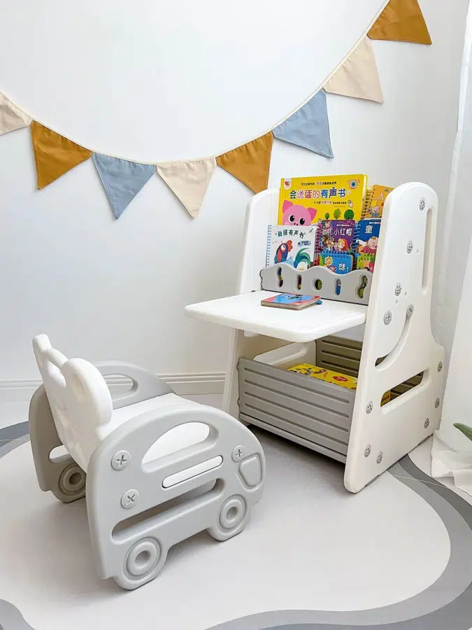 Стол трансформер детский 3 в 1 UNIX Kids Grey со стульчиком PPT3IN1GRY