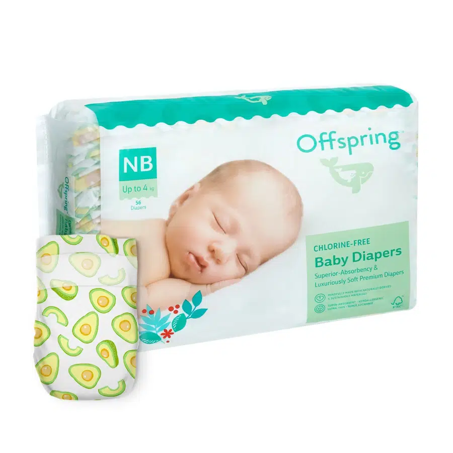Подгузники Offspring NB 2-4 кг Авокадо 56 шт OF01NB56AVO