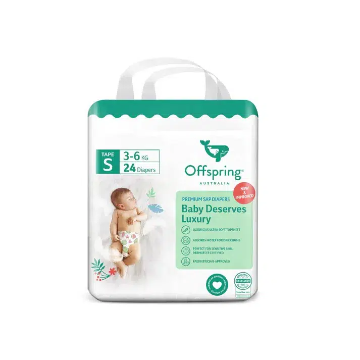 Подгузники Offspring S 3-6 кг Авокадо 24 шт mini01S24AVO