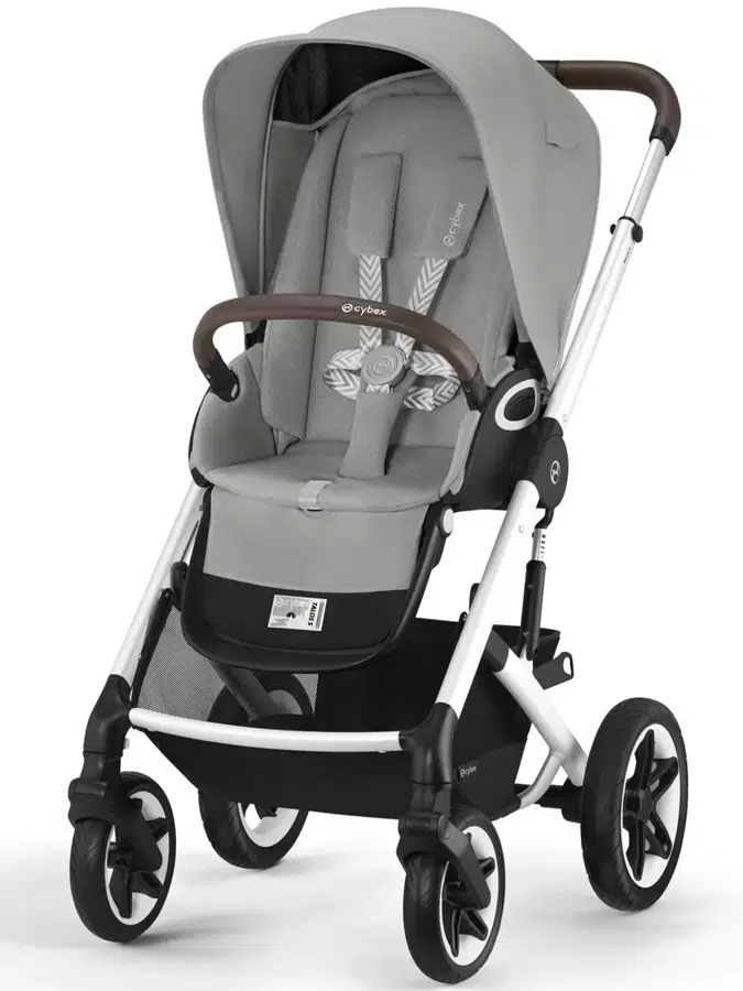 Коляска прогулочная Cybex Talos S Lux SLV Stone Grey с дождевиком