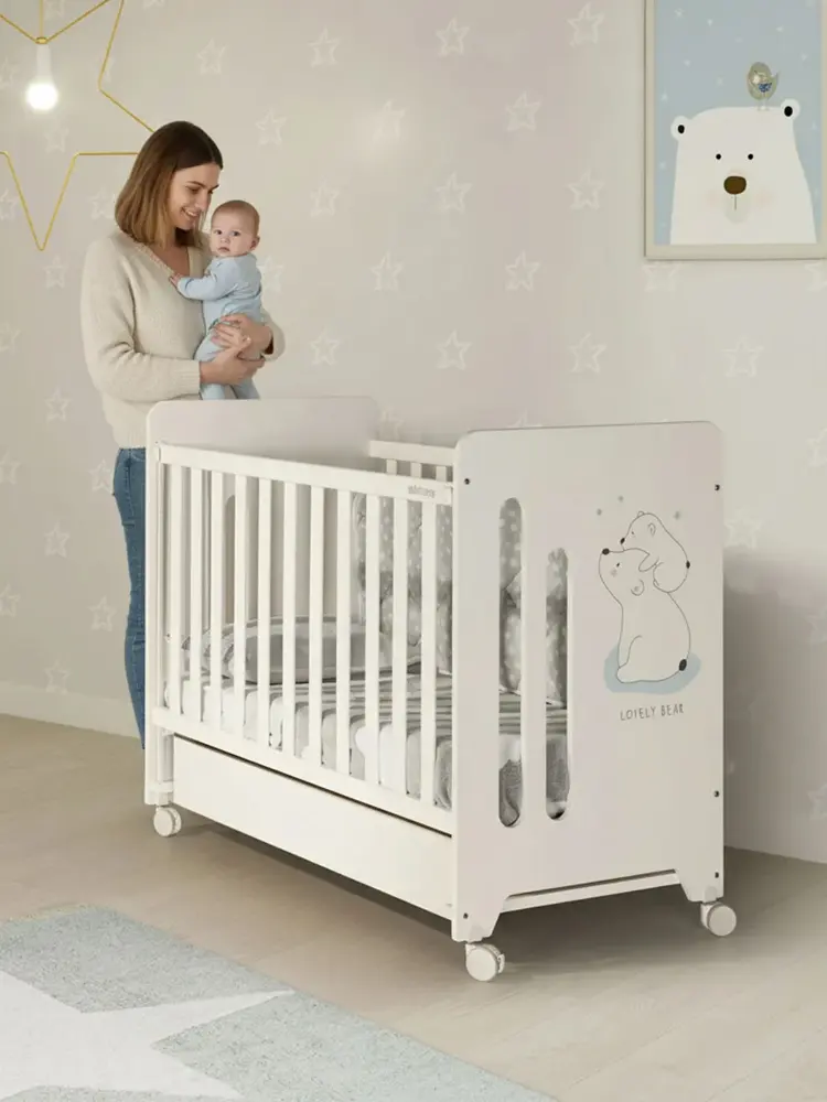 Кровать Micuna Polar Bear 120*60 white, 3 уровня ложа, белый