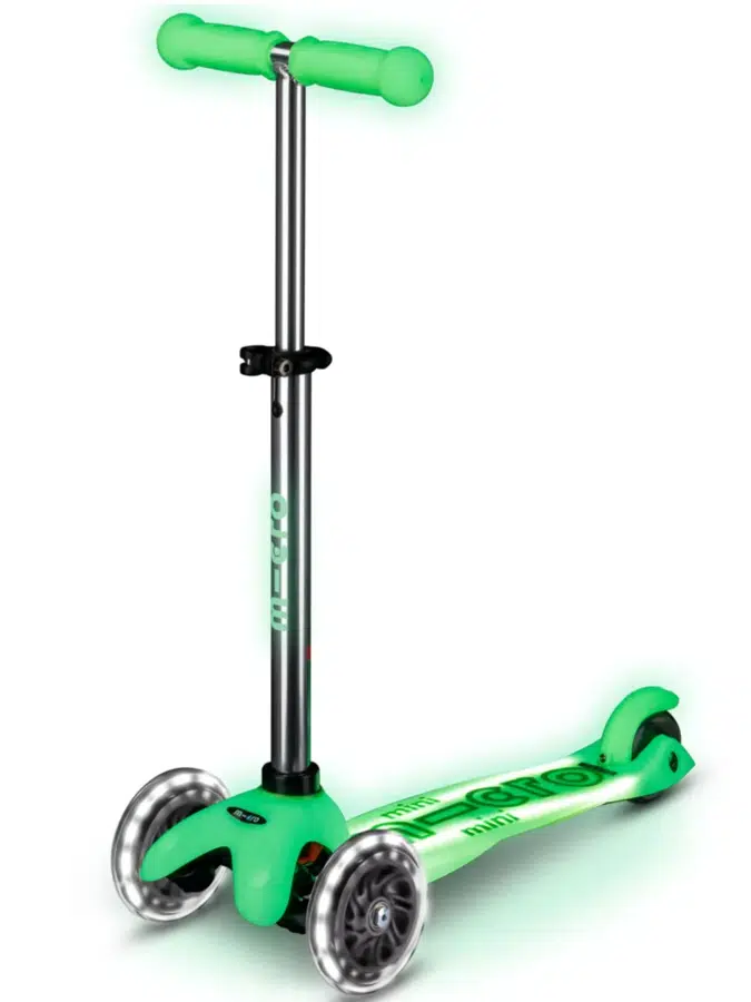 Самокат Mini Micro Deluxe Glow Plus (светящийся) LED лайм